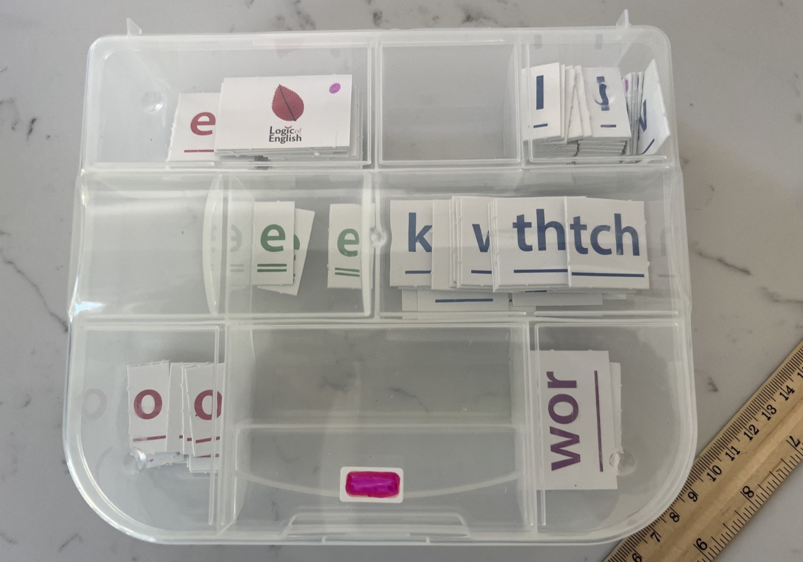 Logic Of English Phonogram Game Tiles in Sorting Box – Used-Excellent Condition