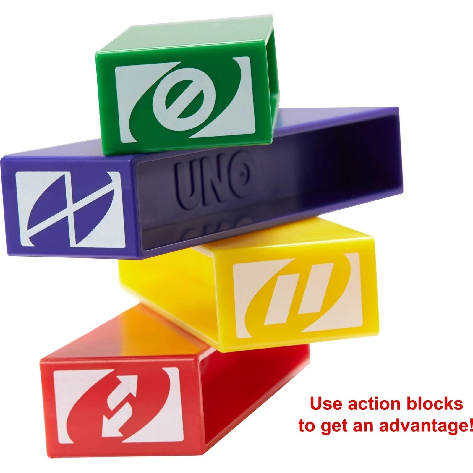 UNO Stacko Party Game Colored Stacking Blocks Balance Big-Brand New in Box