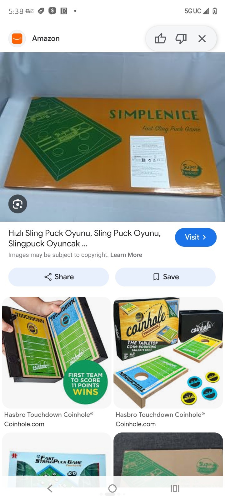 SIMPLENICE Fast Sling Puck Game Board Game 2+ Players Ages 6+ TMZ-006