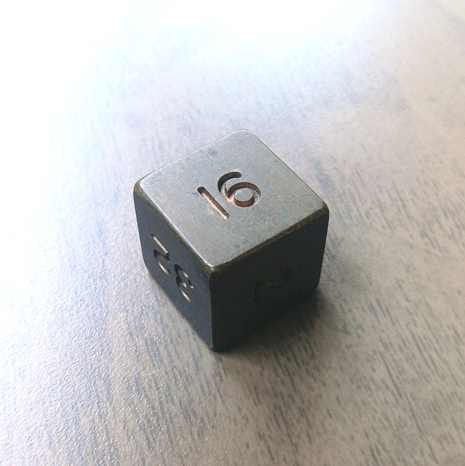 Vintage Solid Brass 0.75in Backgammon Doubling Cube