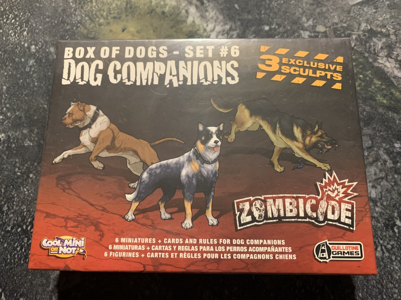 CMON Zombicide Box of Dogs Set #6 Dog Companions New in Shrink (Kickstarter)