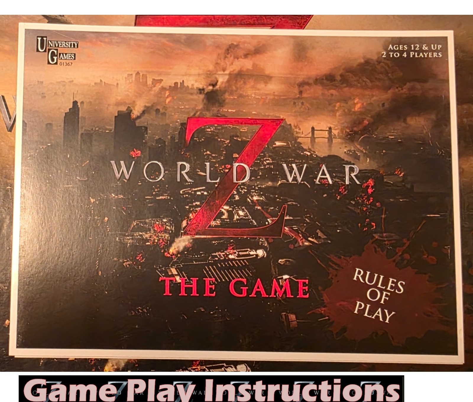 University Games World War Z The Board Game Zombies All Parts Bagged/Sealed
