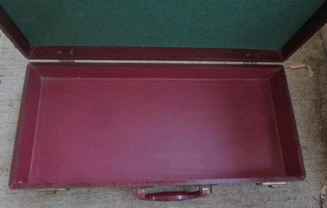 Vintage LOWE Mah Jong Red Storage Case ONLY w/ Key & Tile Holders