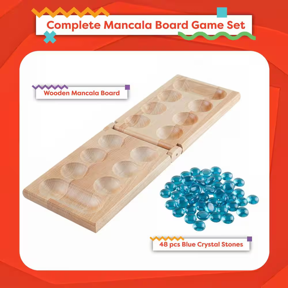 17.5 In. Wooden Folding Mancala Game