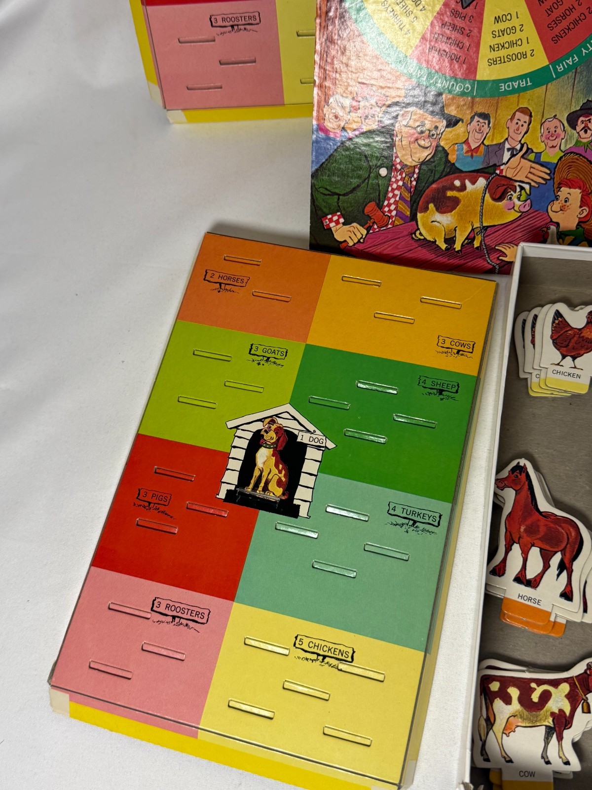 MacDonald’s Farm Board Game Animals Farm Spinner Vtg 1965 County Fair Selchow