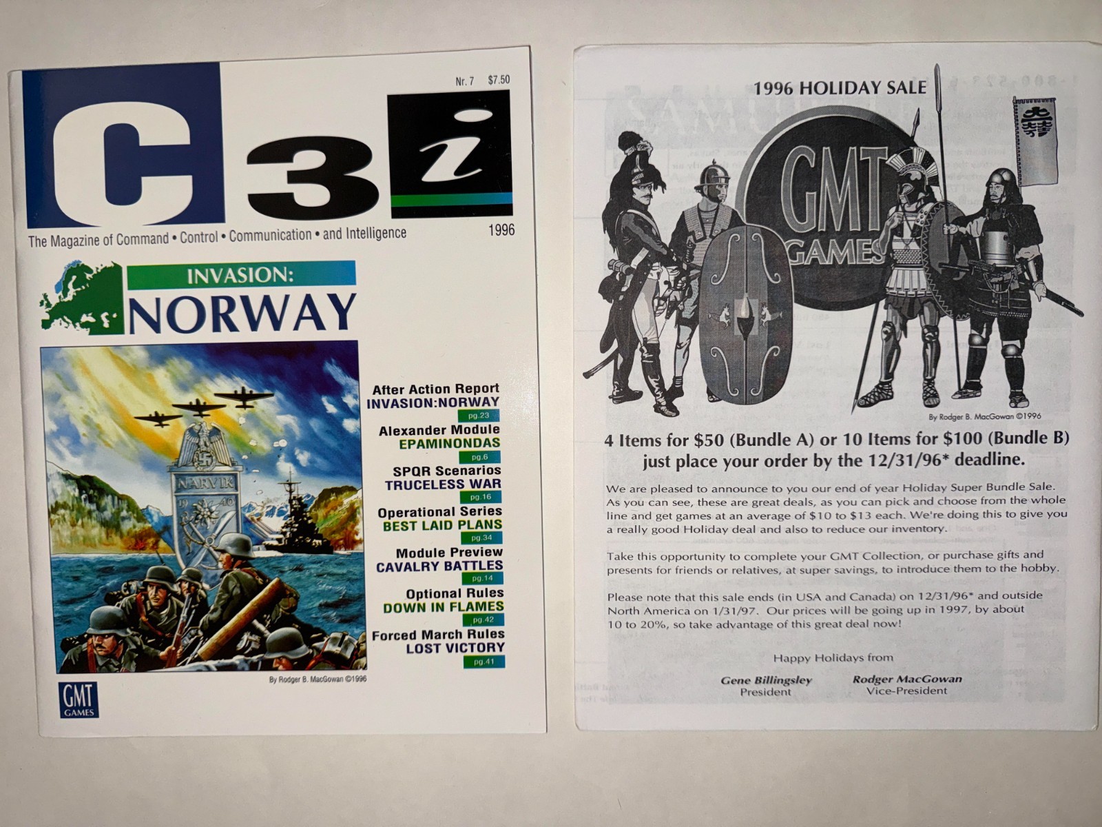 GMT C3i Magazine 7, Invasion Norway, etc. NM