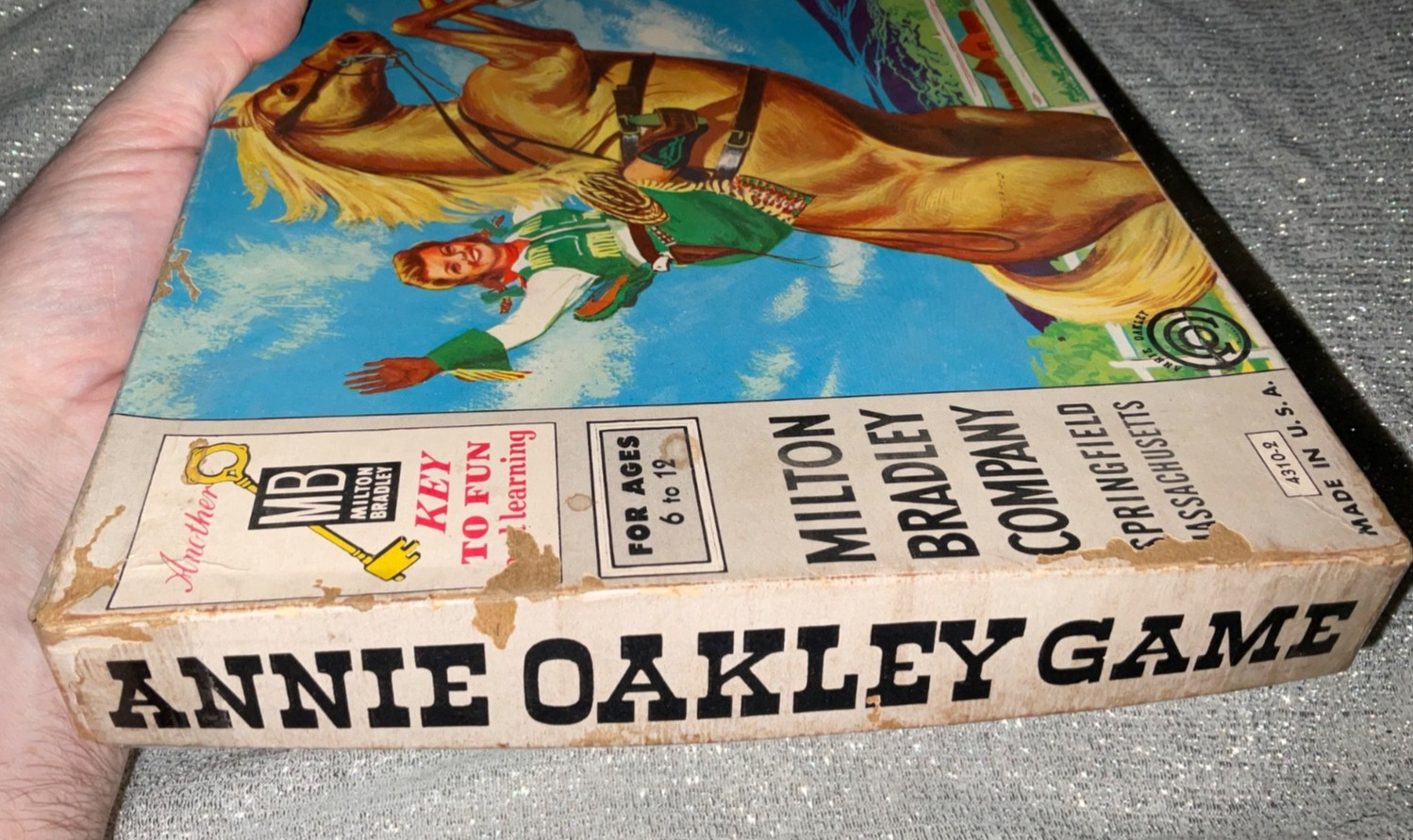 Vtg 4310-2 Annie Oakley Board Game Western Milton Bradley 100% Complete! See Pic