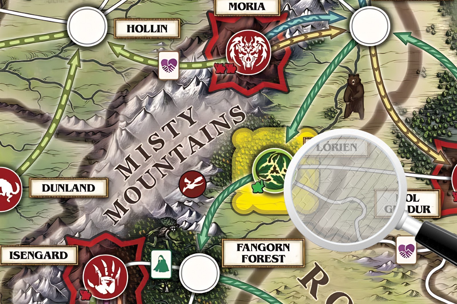 THE LORD OF THE RINGS FATE OF THE FELLOWSHIP GAMEBOARD BOARD GAME CUSTOMS FREE