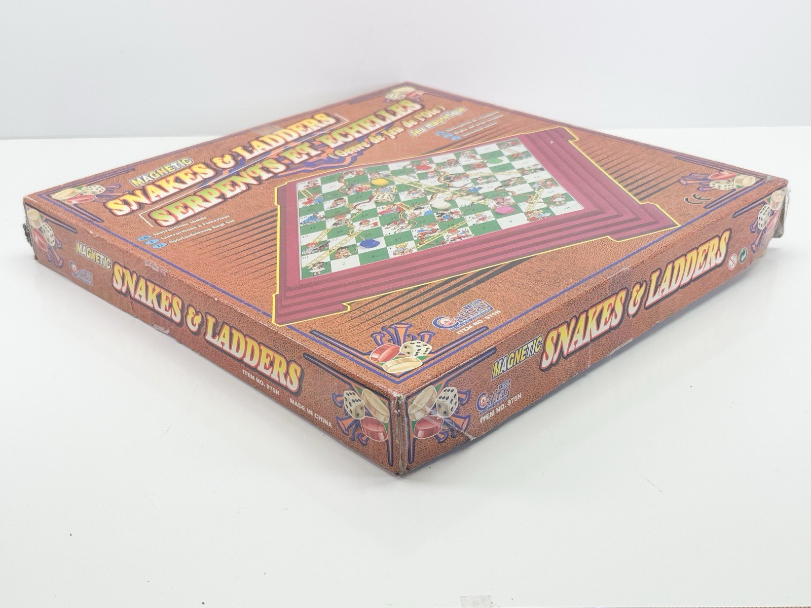 Cathay No. 975N Vintage Magnetic Snakes And Ladders Boardgame COMPLETE Travel