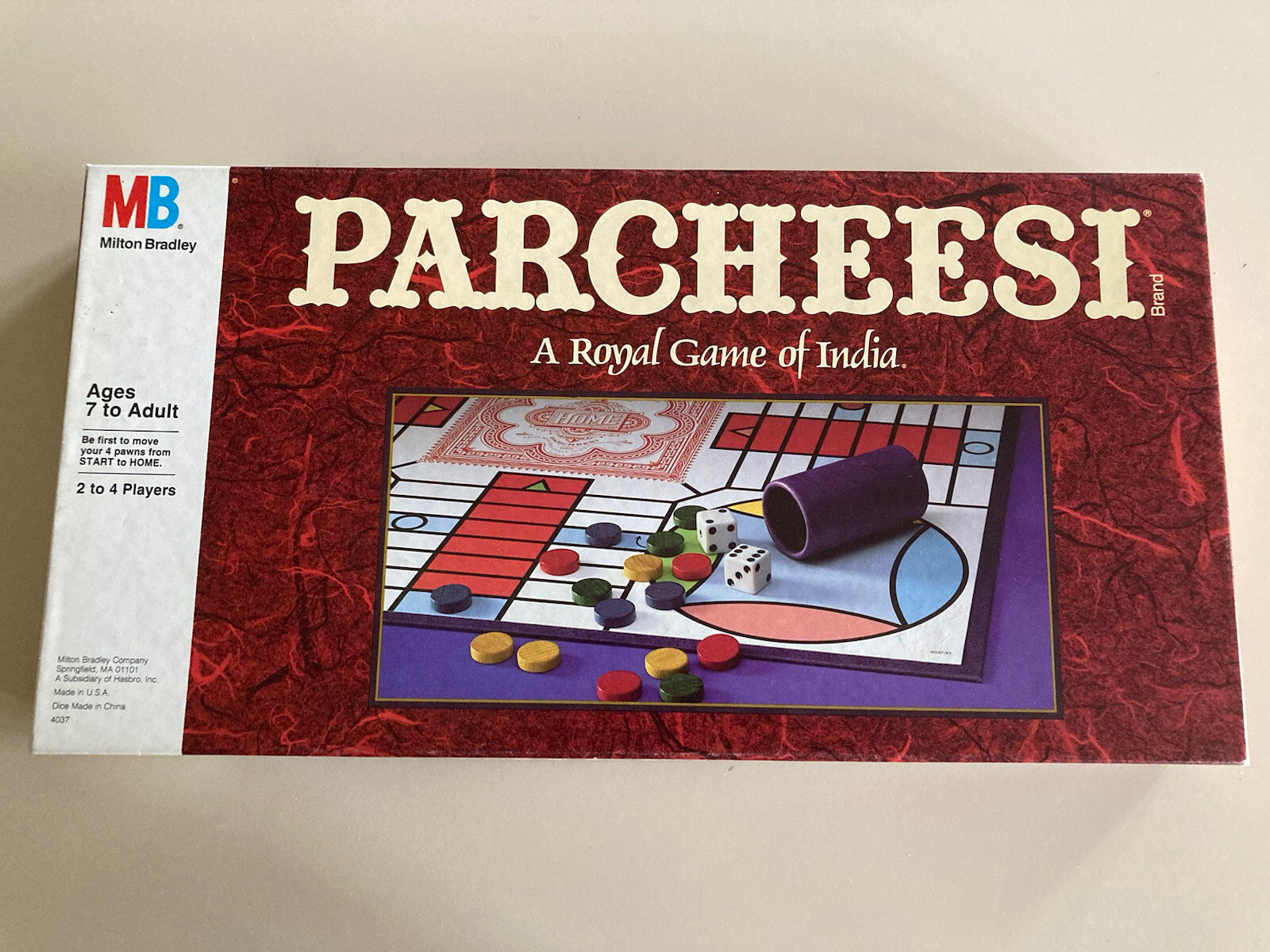 Vintage Parcheesi Board Game with Wood Pawns, 4037, 1989