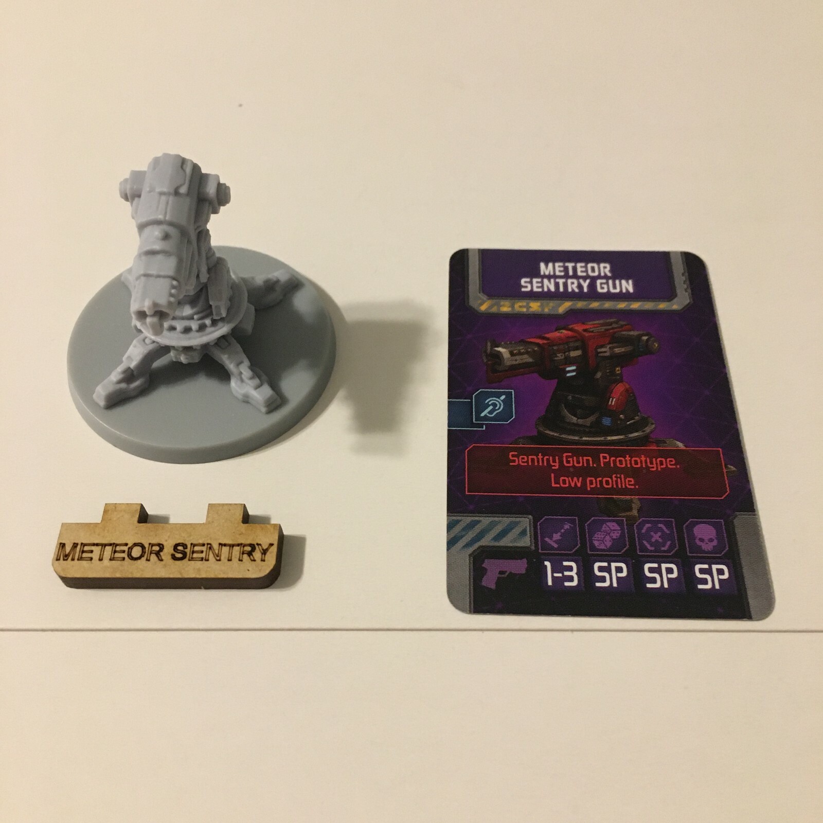 Zombicide: Invader Meteor Sentry Gun – Mini Figure, Label, & Card