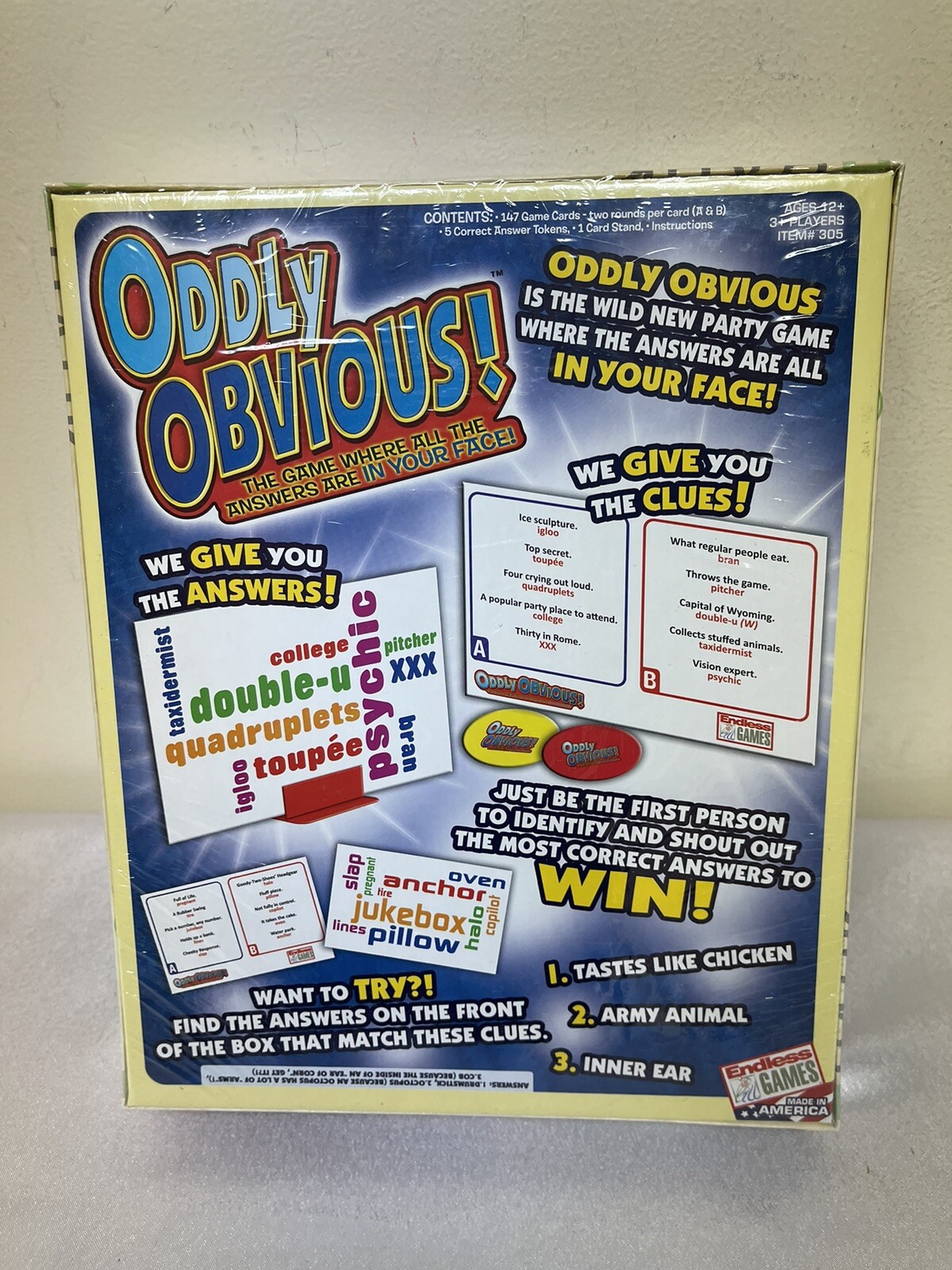 Oddly Obvious! Endless Games Where All The Answers Are In Your Face NEW SEALED