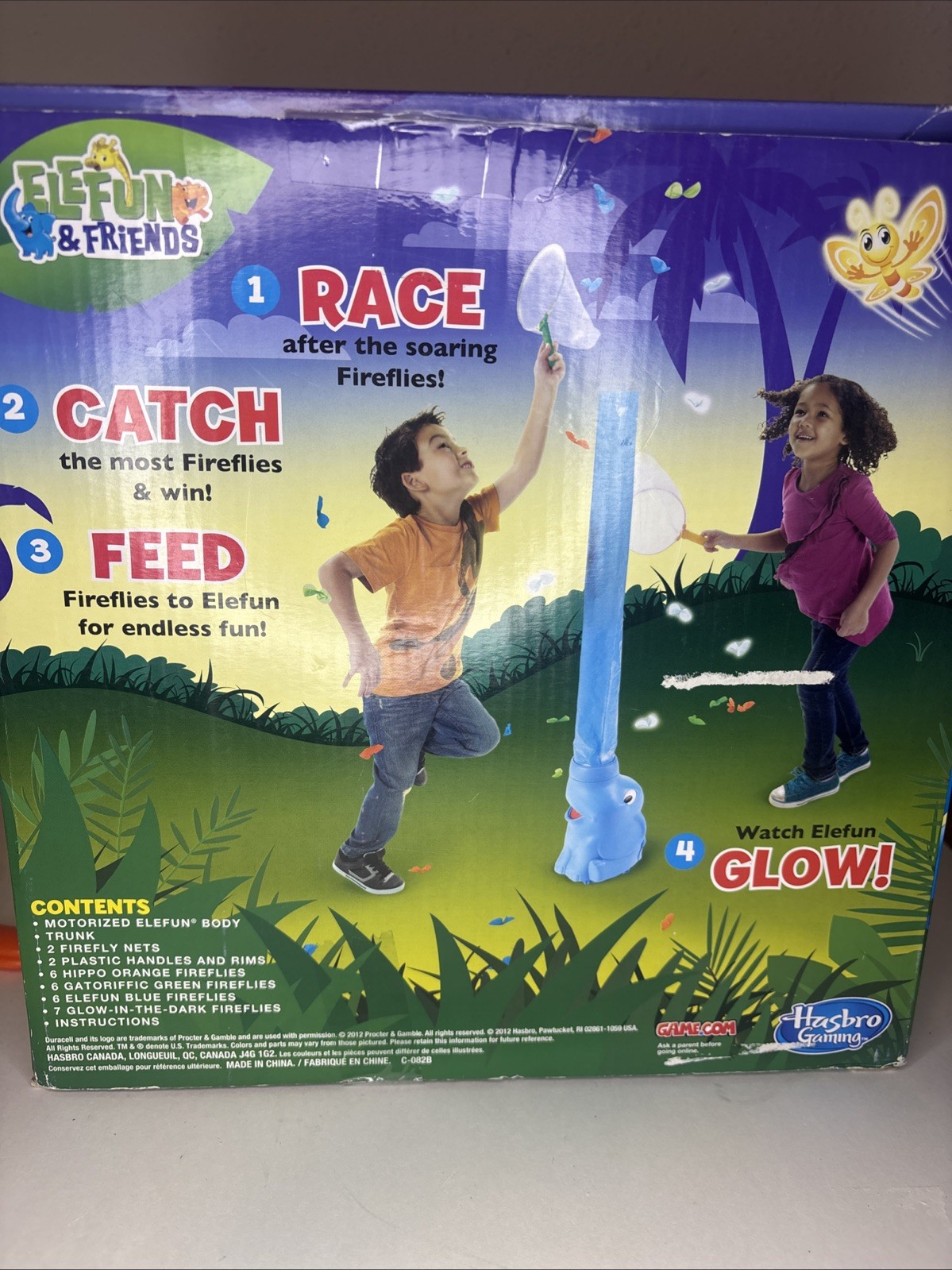 2012 Hasbro Elefun Glow In The Dark Fireflies Butterfly Game Tested 17 Flies