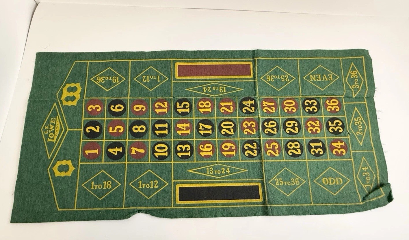 1944 E.S. Lowe Family Fun Board Gambling Casino Games Set Suitcase INCOMPLETE