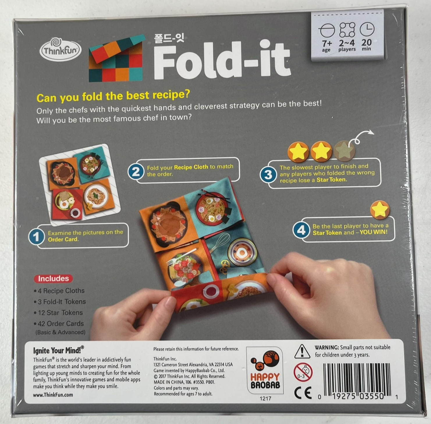 Fold-It by Thinkfun – Brainteaser Challenge Fabric Game New In Sealed Box