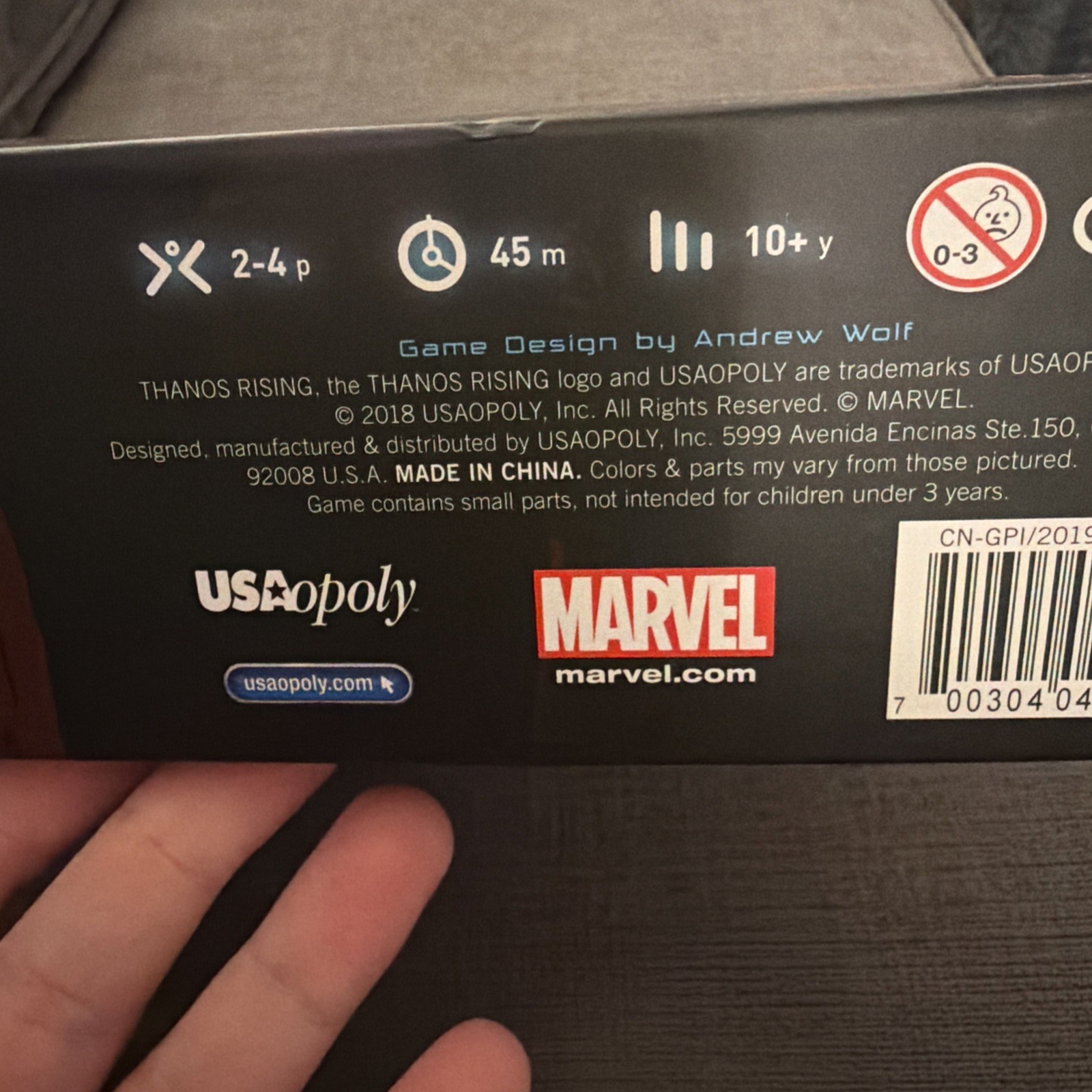 Thanos Rising Avengers Infinity War Board Game USAOpoly Complete Marvel