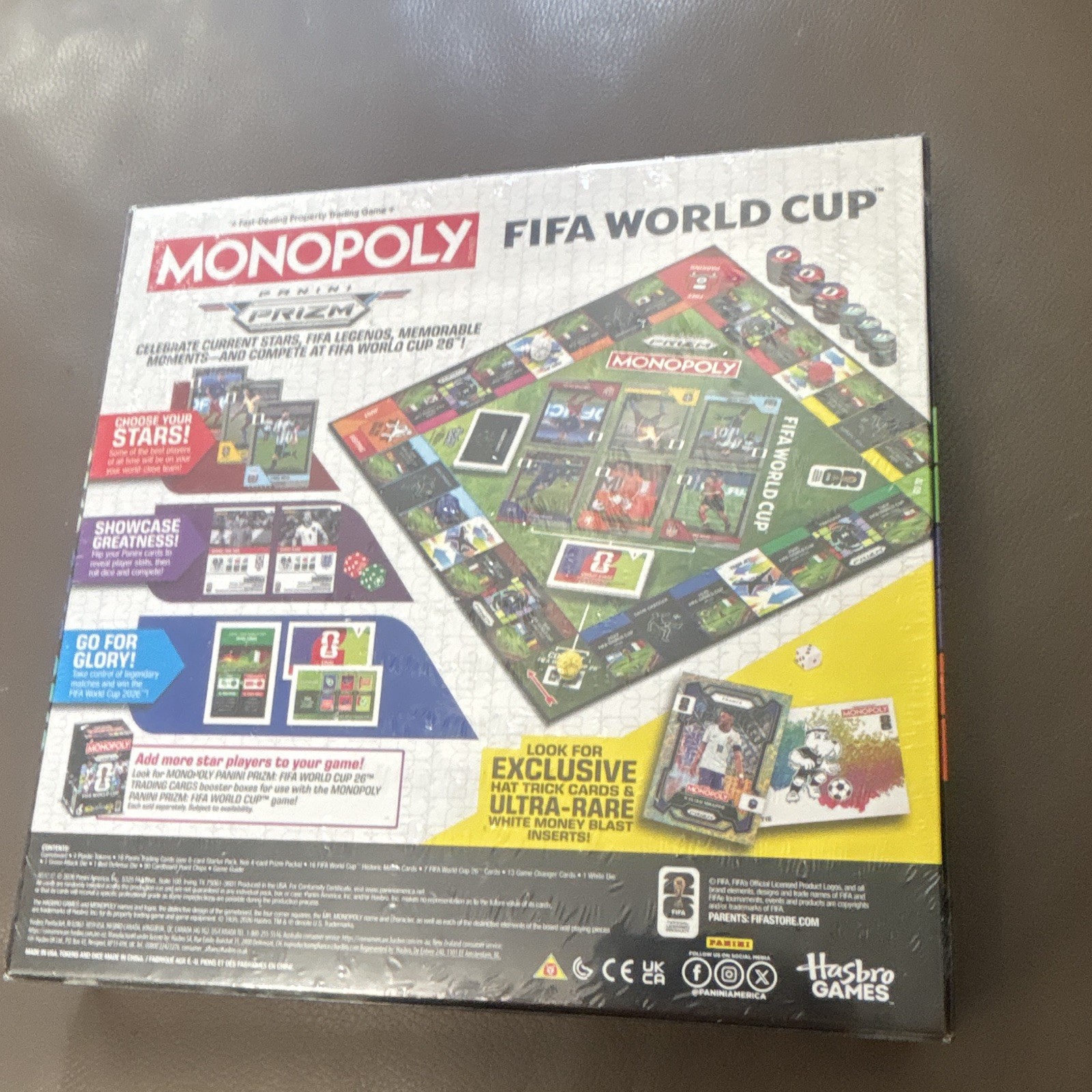 Hasbro Games Monopoly Panini Prizm FIFA World Cup Board Game Exclusive Cards