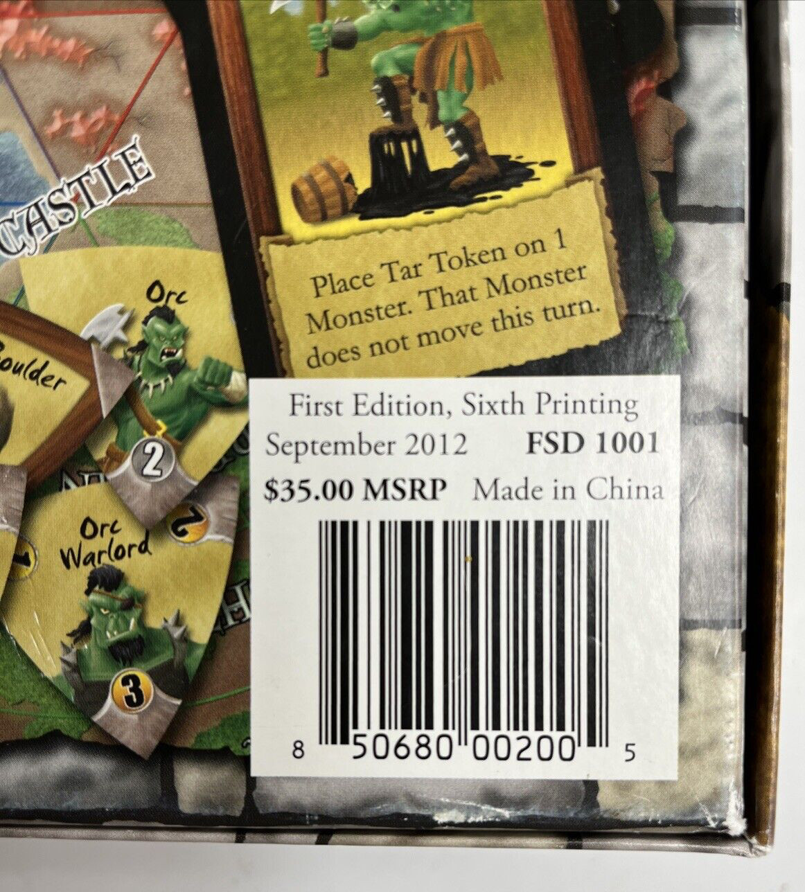 Castle Panic Board Game Fireside Games 2012, 1st Ed, Sixth Printing Complete