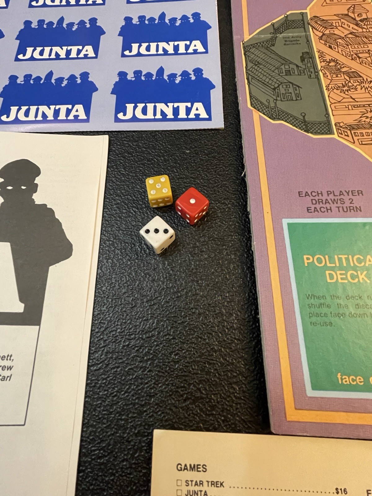 Junta 1985 Board Game West End Games Complete Unpunched Never Played FREE SHIP!!