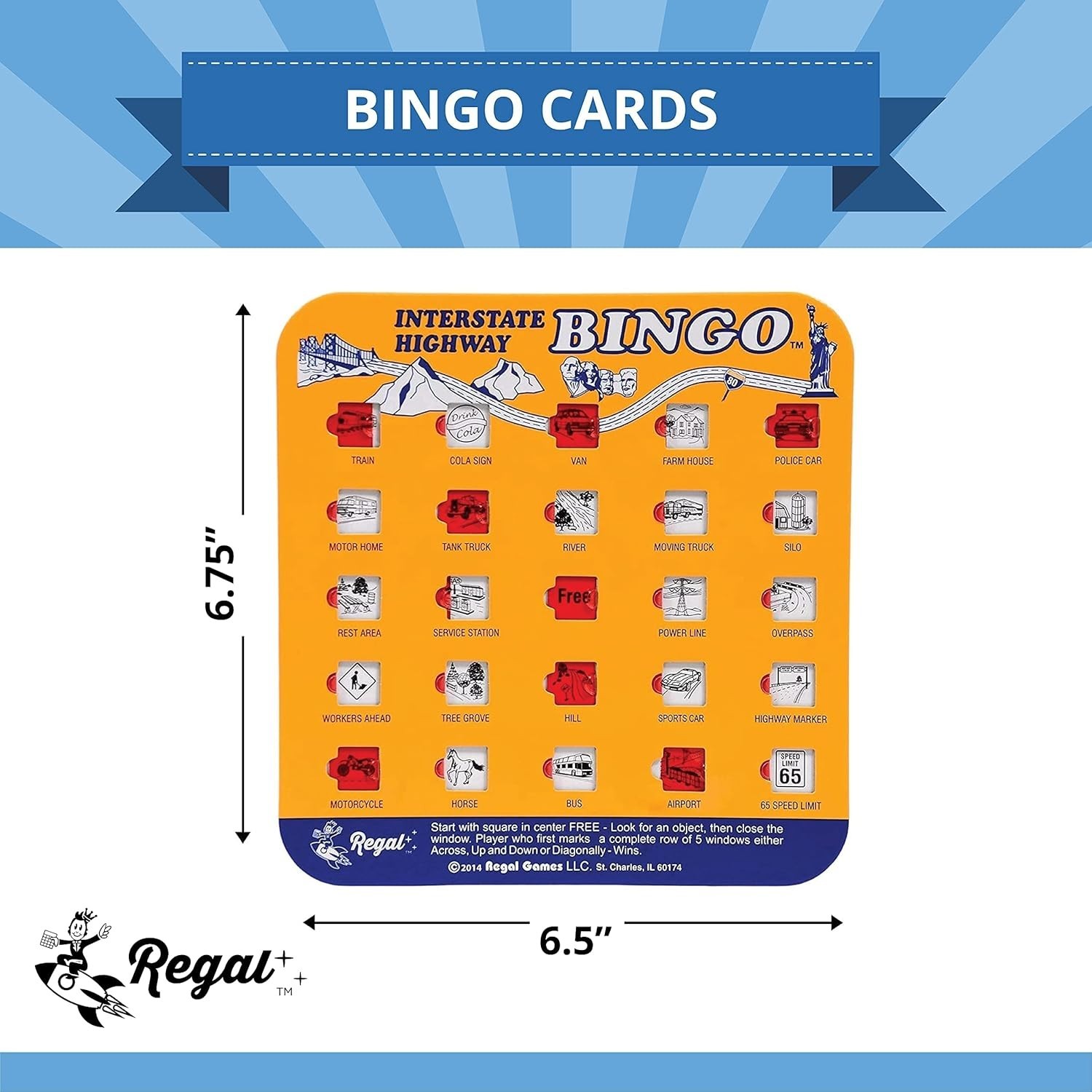 Interstate Highway Bingo Set – Reusable Cards with No Chips for Easy Gameplay