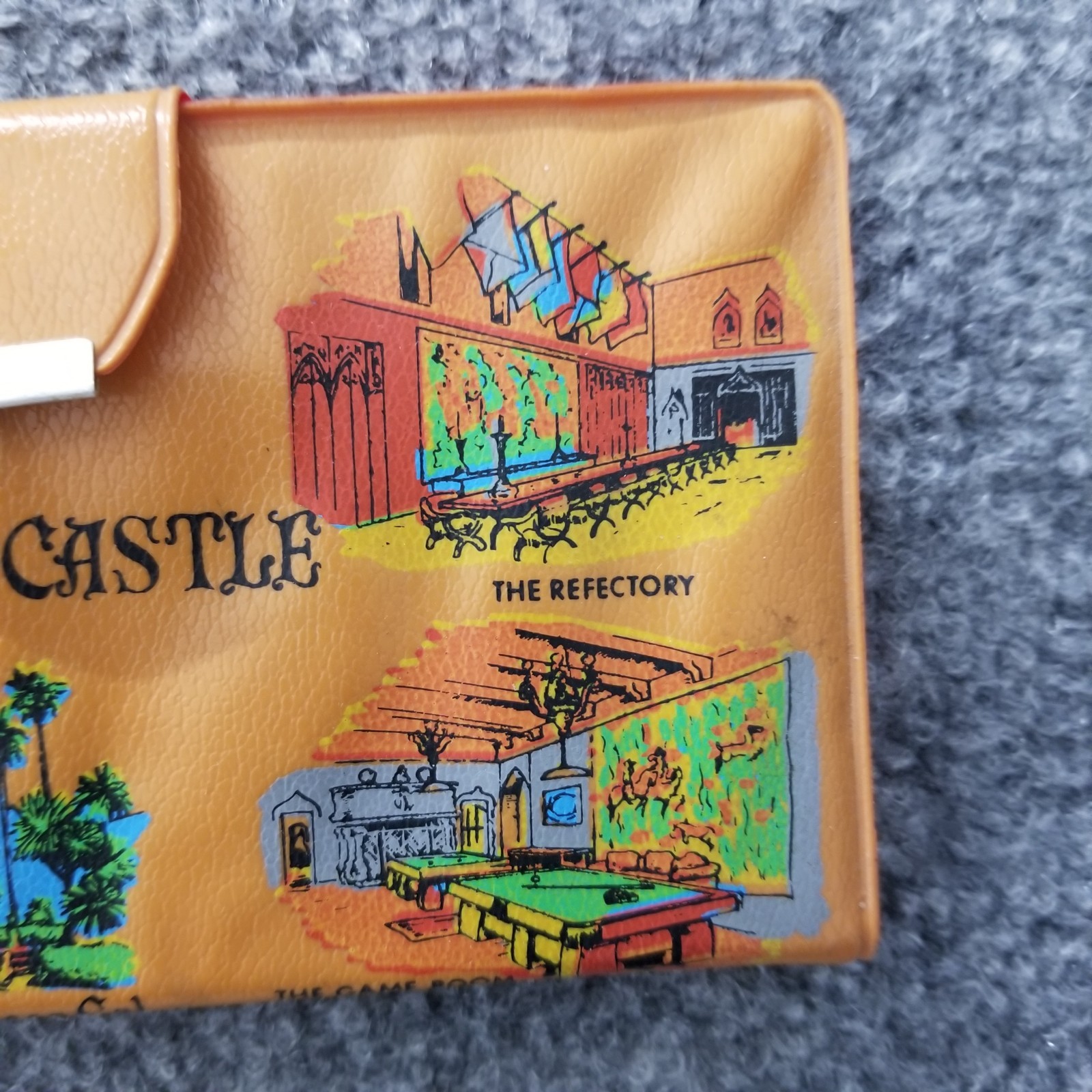 Hearst Castle Travel Checkers Magnetic Brown w Multicolor Graphics Snap Button