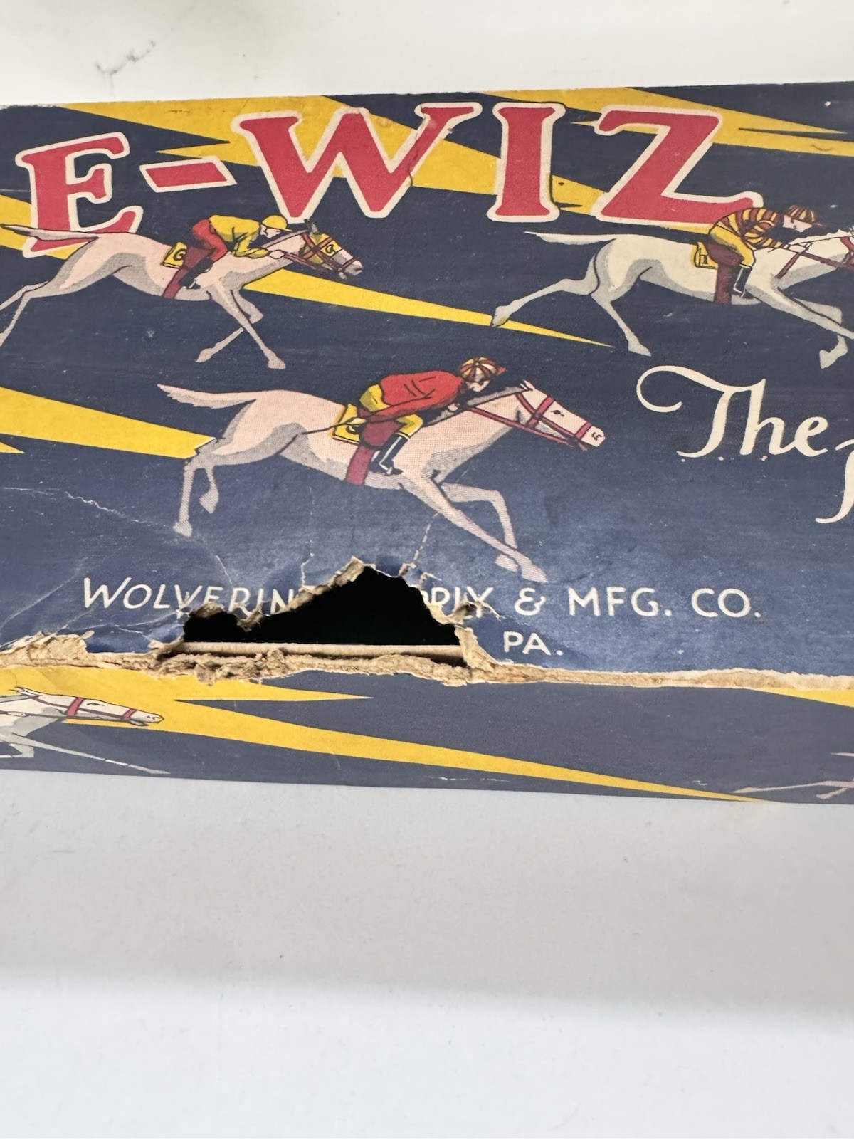 Vintage Gee-Wiz Racing Game No.40 Wolverine Supply w/ Box Horse Race Toy