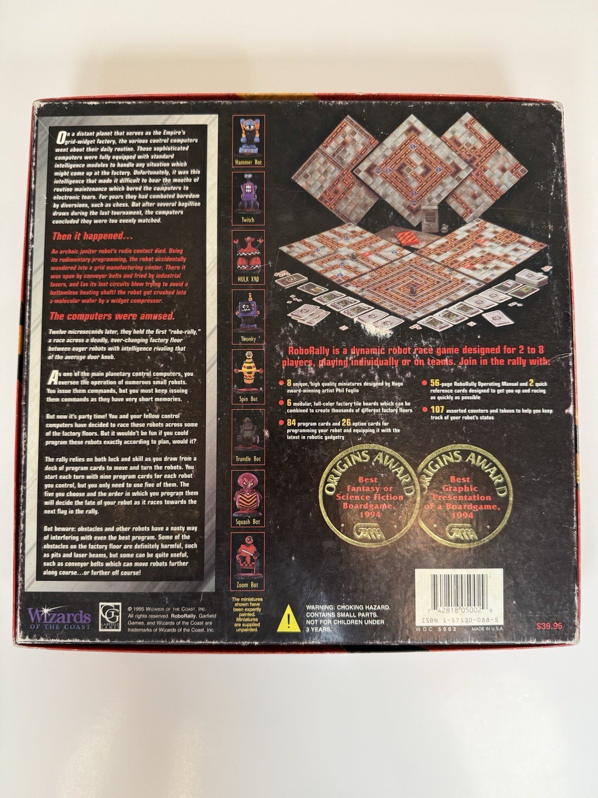 Vintage! 95, Robo Rally, Complete, Unpainted, Origins Game Award 🥇