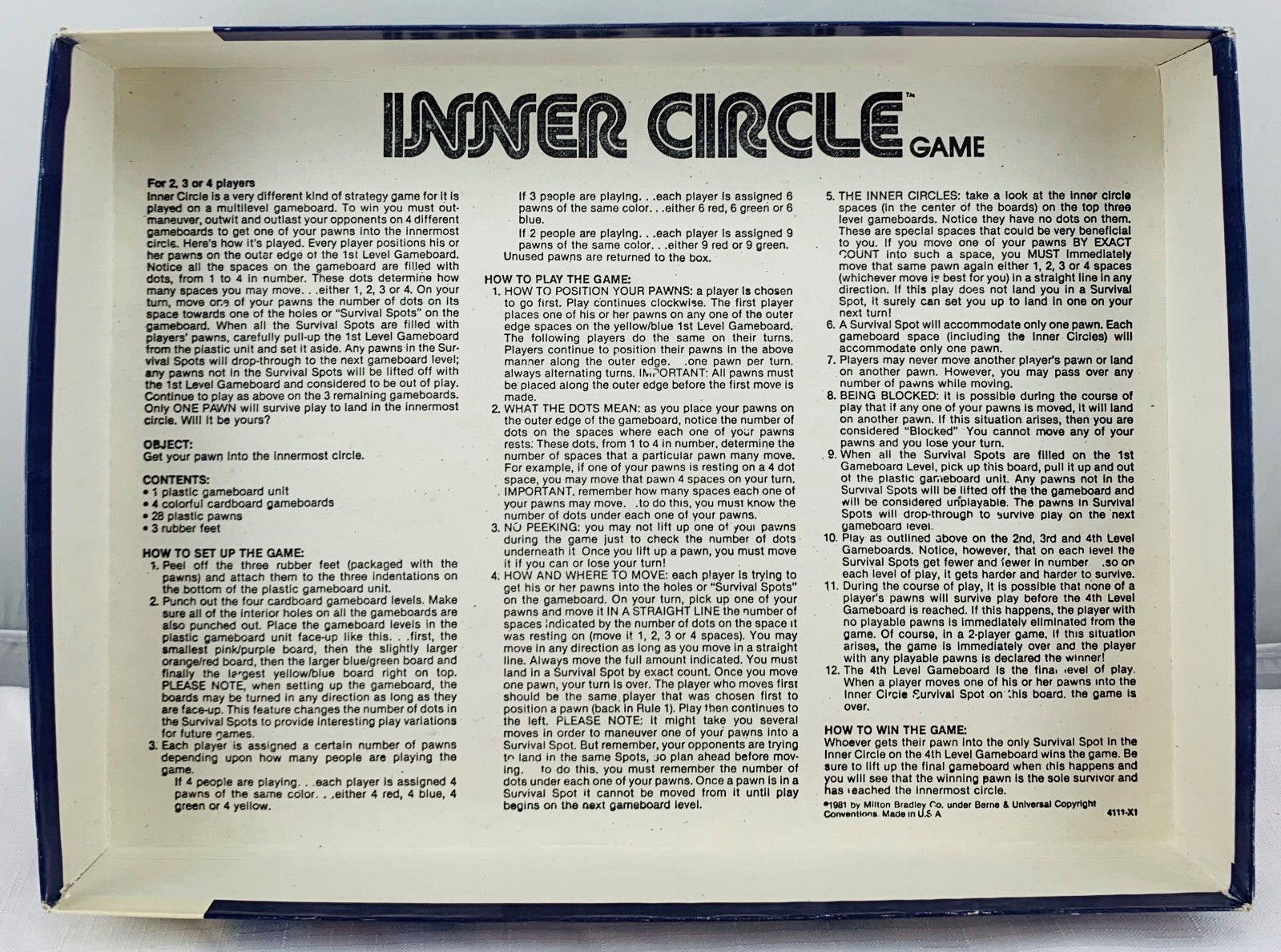 1981 Inner Circle Game by Milton Bradley Compete in Great Condition FREE SHIP