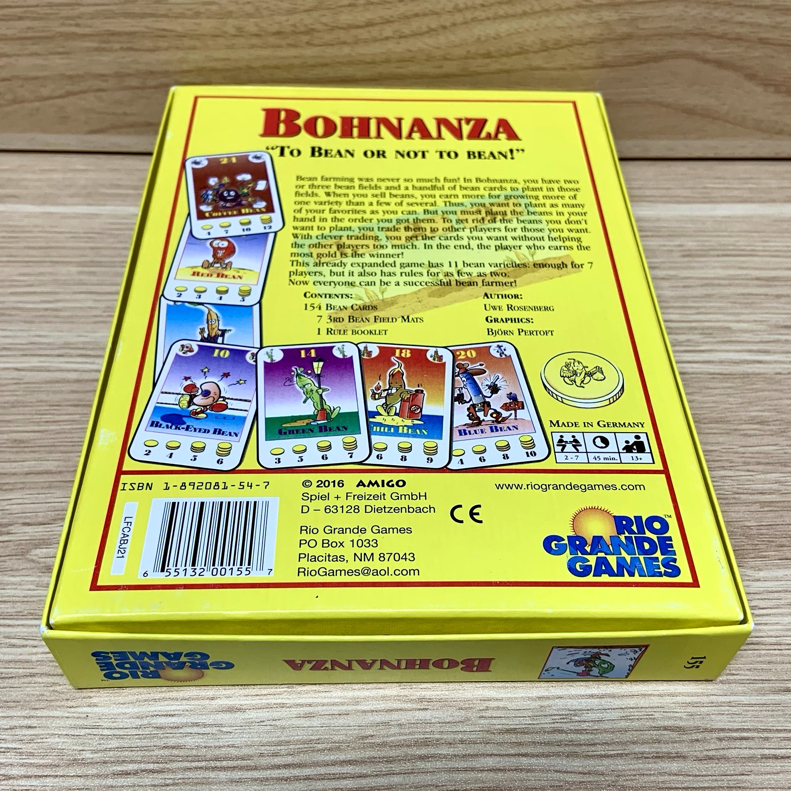 Bohnanza Board Game Rio Grande Games 2016 Uwe Rosenberg Card Game Complete