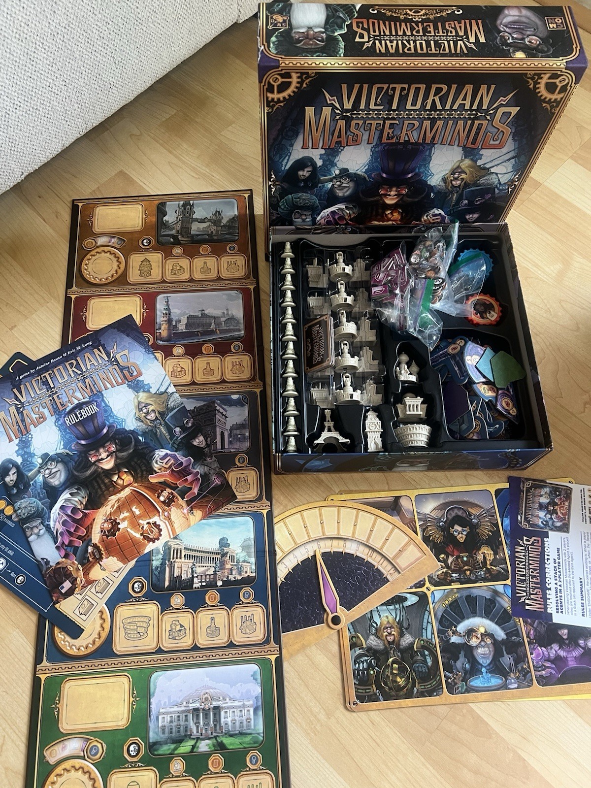 CMON Victorian Masterminds Board Game Eric Lang & Antoine Bauza Steampunk