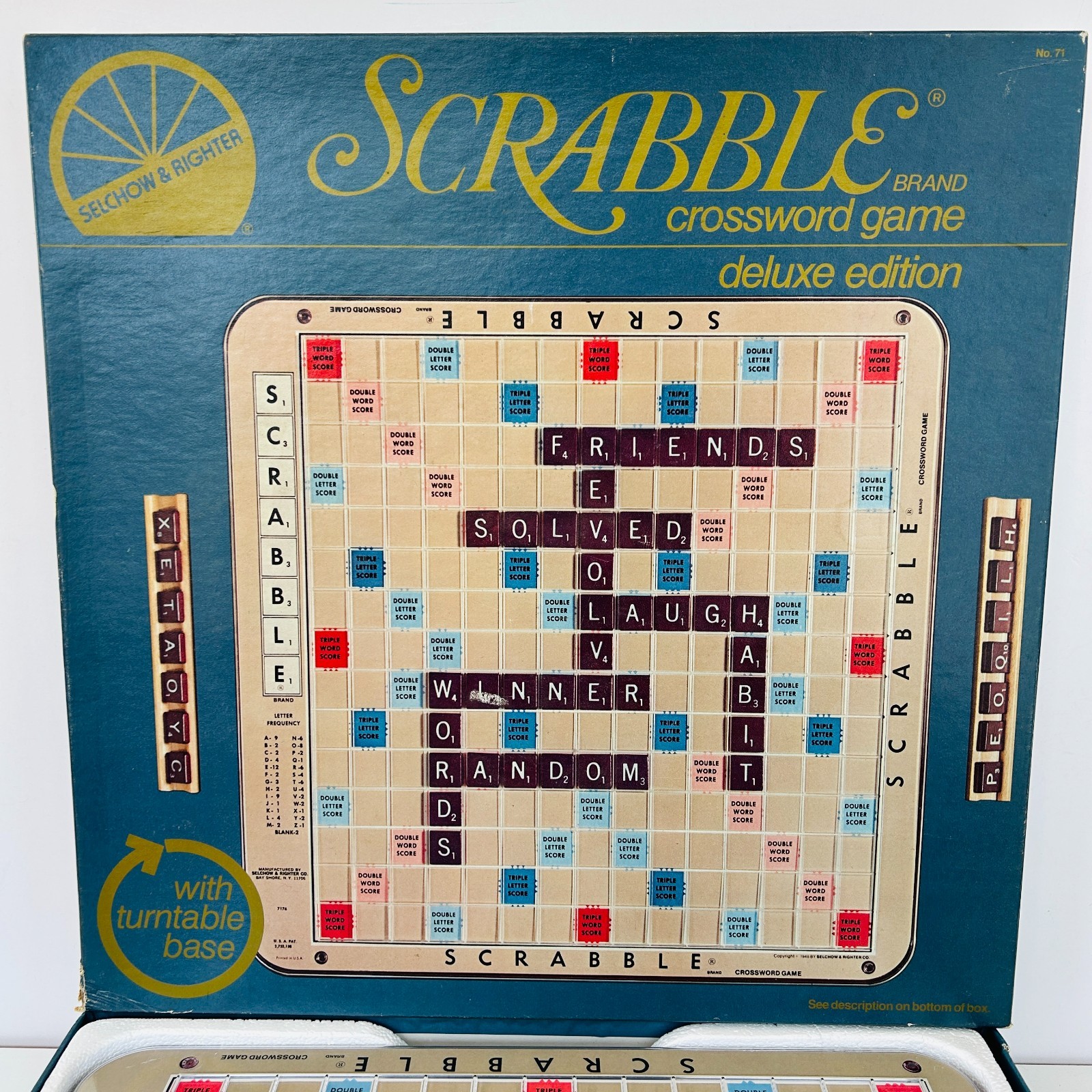Scrabble Deluxe Rotating Turntable Edition Selchow & Righter 1982 Original Box