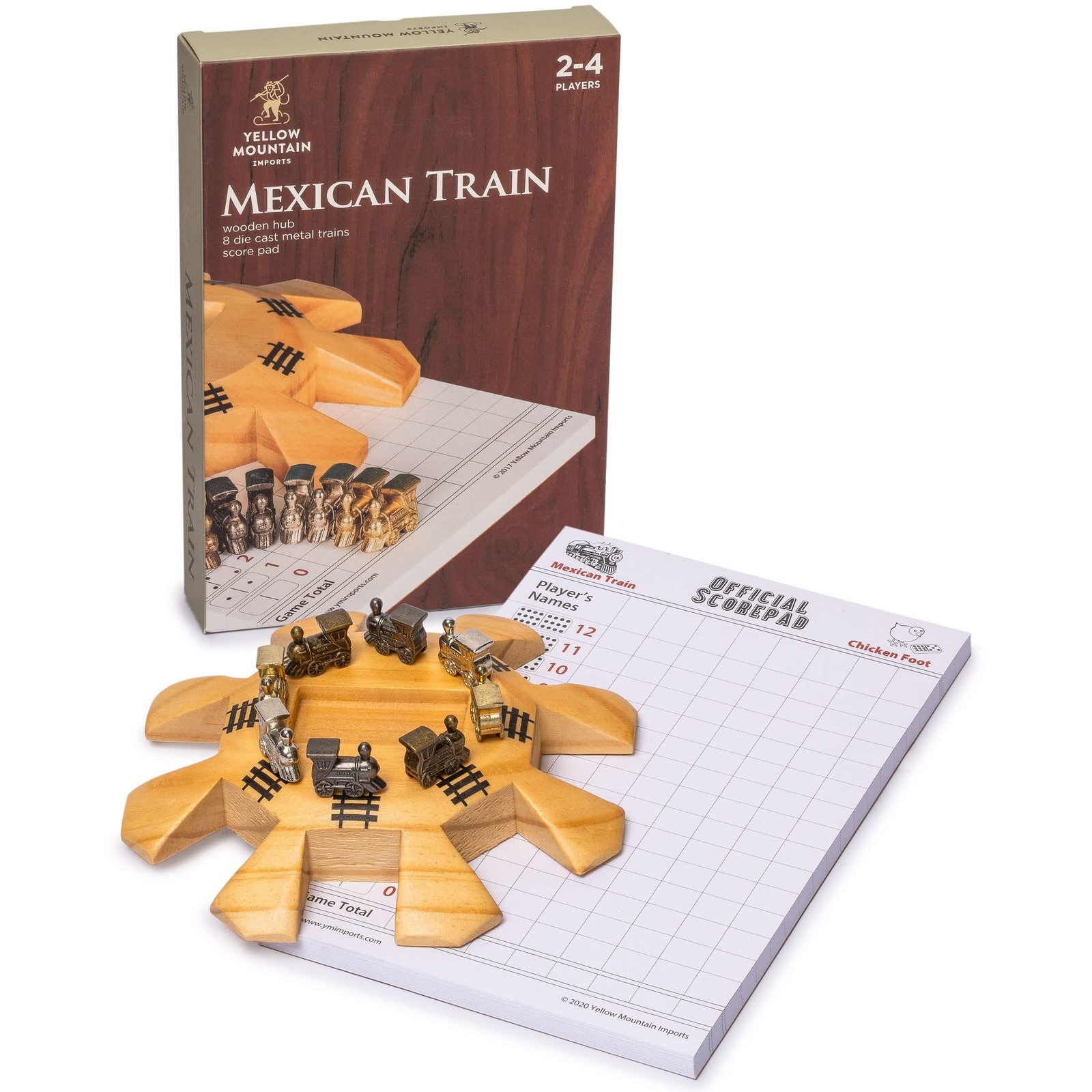 Yellow Mountain Imports Mexican Train Dominoes Accessory Set (5.8-Inch Wooden Hu