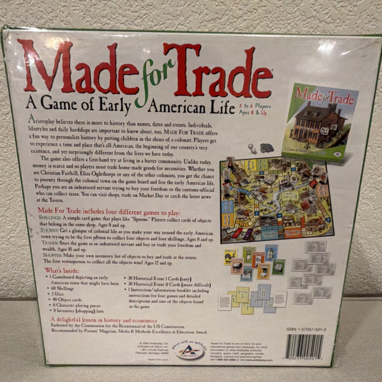 2004 Aristoplay Made for Trade Early American Life Board Game Factory Sealed