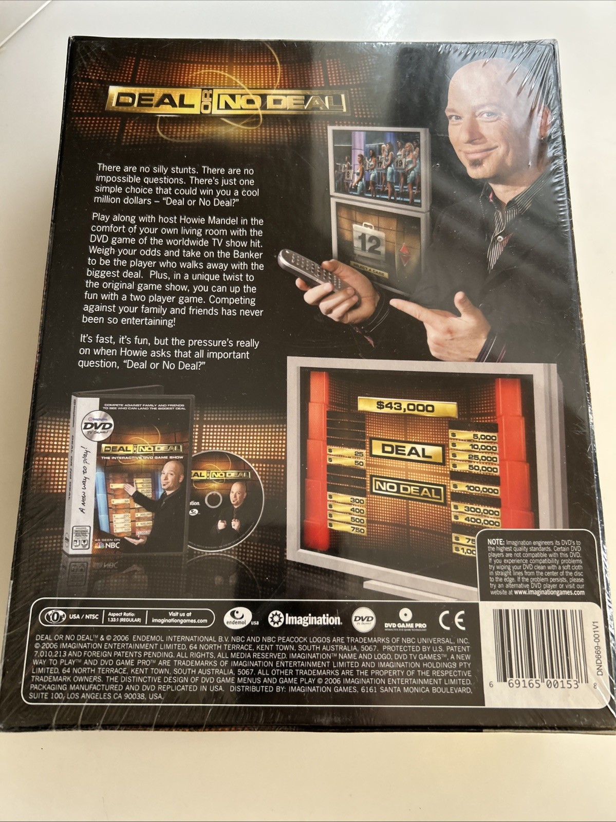 Imagination – Deal or No Deal – Howie Mandel DVD Board Game 2006 Sealed h29@