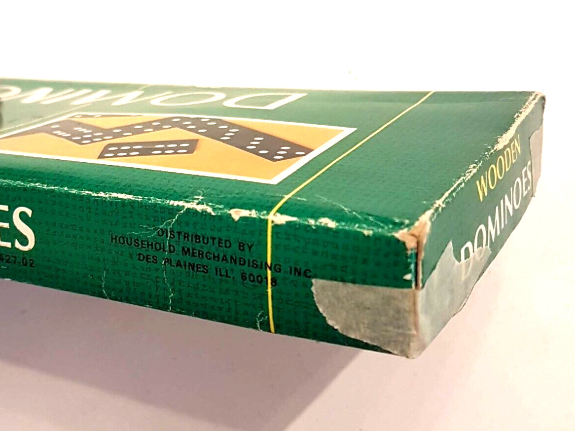 Double Nine Wooden Dominoes, COMPLETE in box – 55 bricks for 2 to 6 players