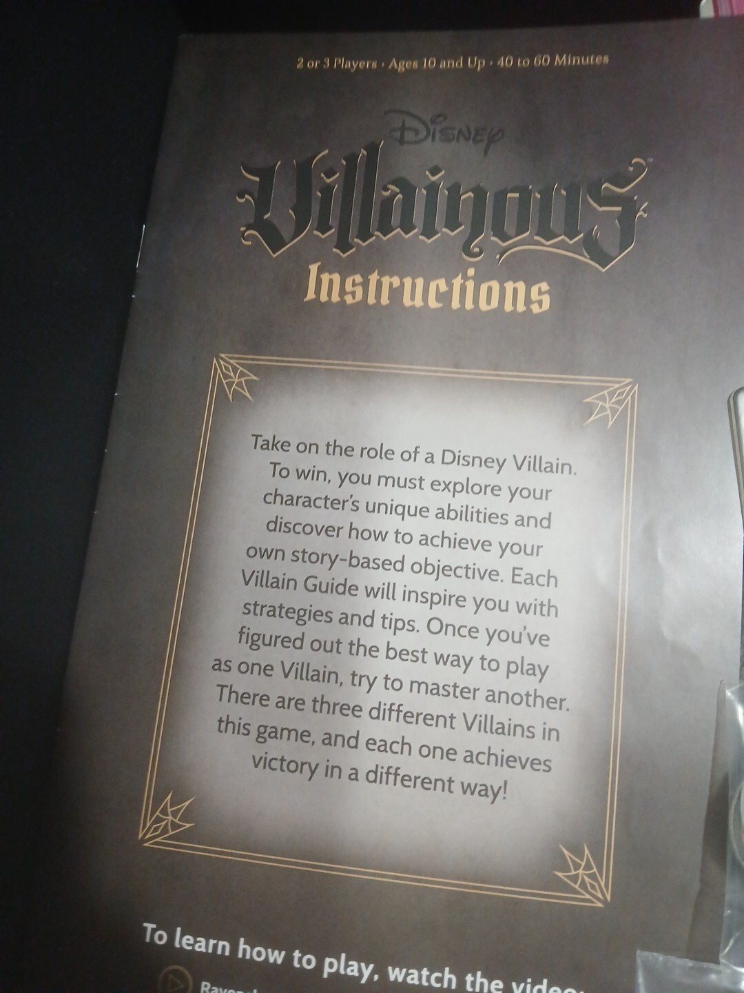 Ravensburger Disney Villainous: Wicked to The Core Board Game Complete! Mint!