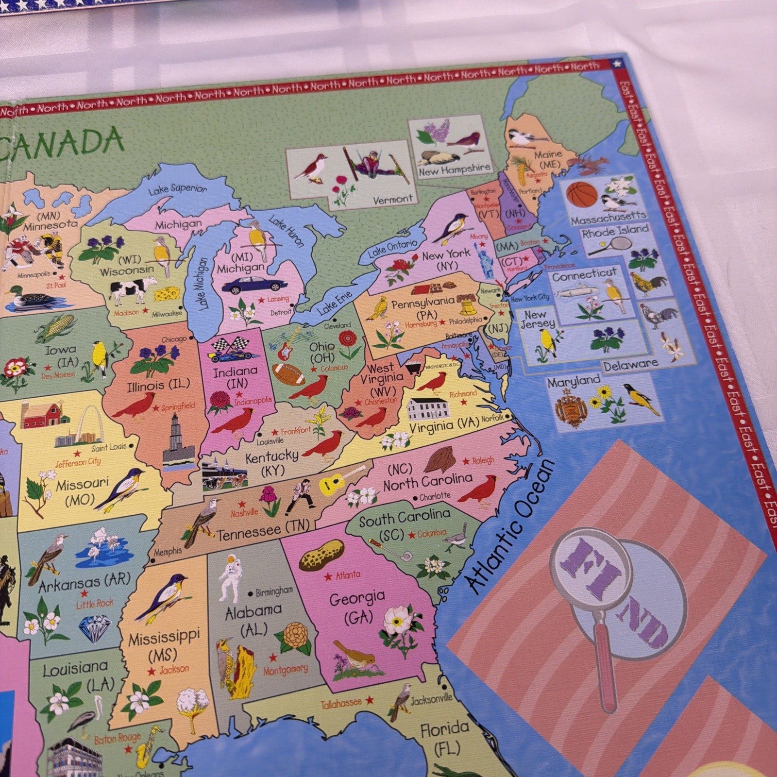 Great States Board Game International Plaything 1999 Geography Complete Vintage