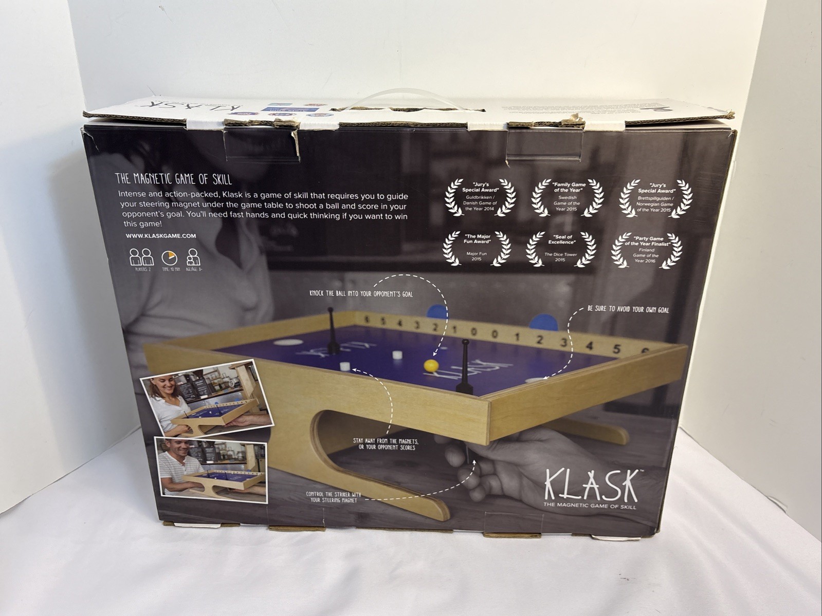 KLASK Board Game An Epic Magnetic Battle 100% COMPLETE! EUC 2-player Skill game
