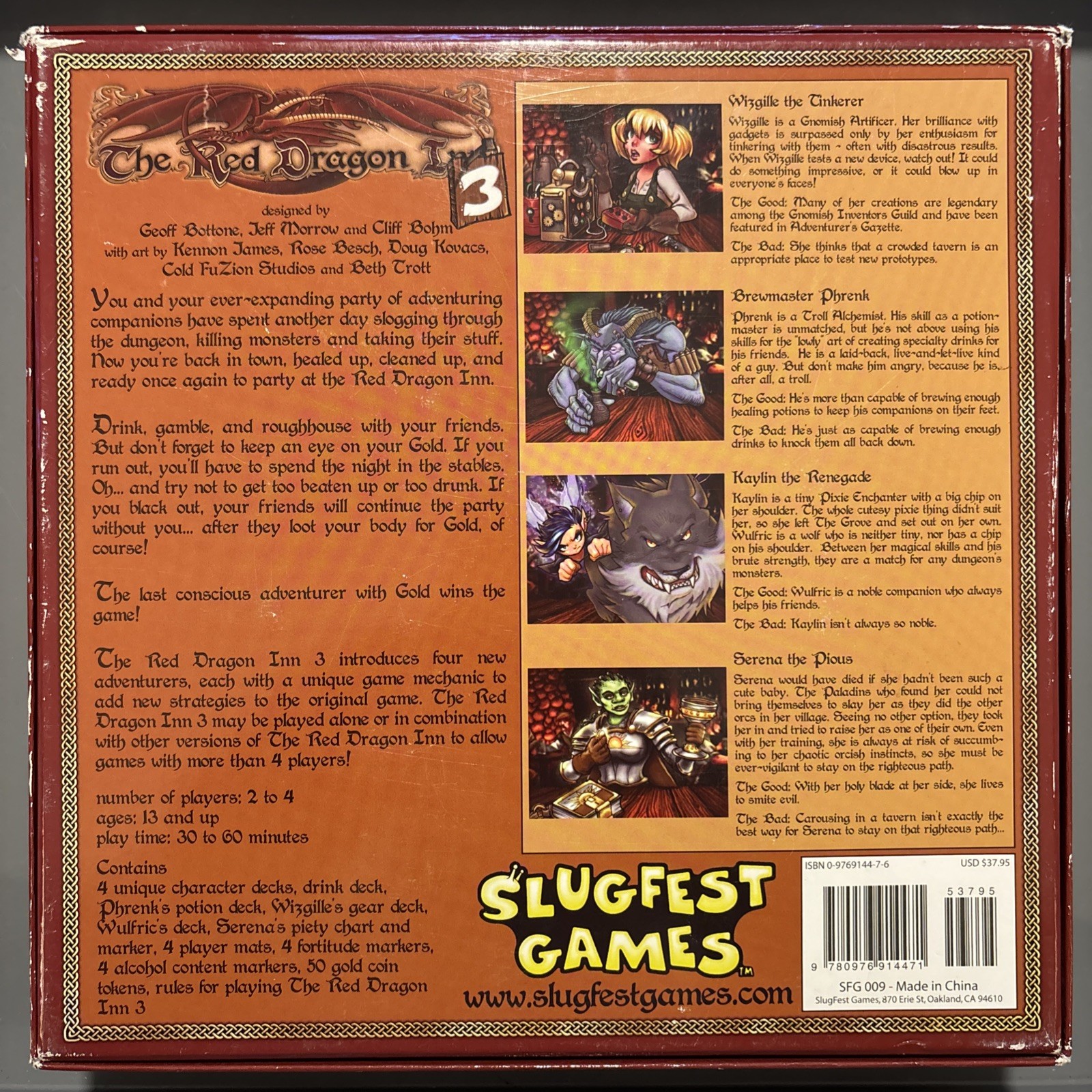 The Red Dragon Inn 3 Board Game Complete – Slugfest Games 2-4 Players
