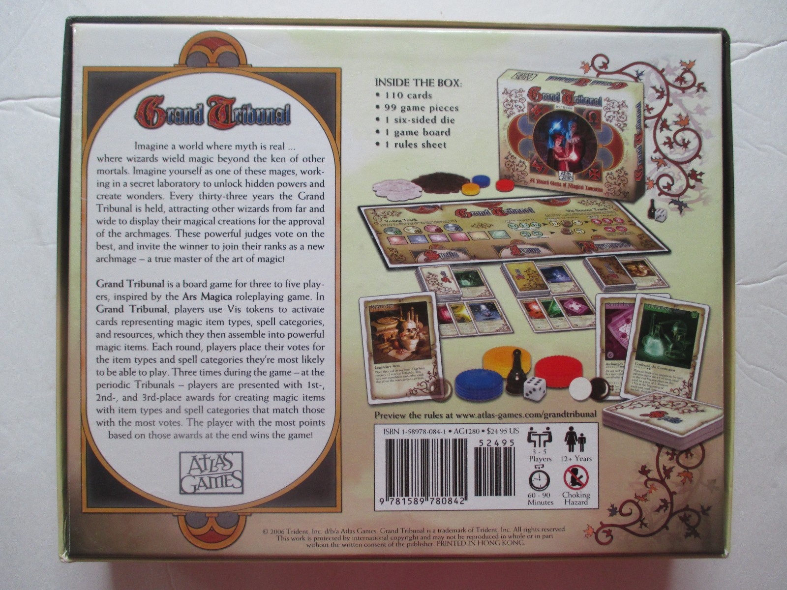 Grand Tribunal A Board Game Of Magical Invention by P R Chase Atlas Games Wizard