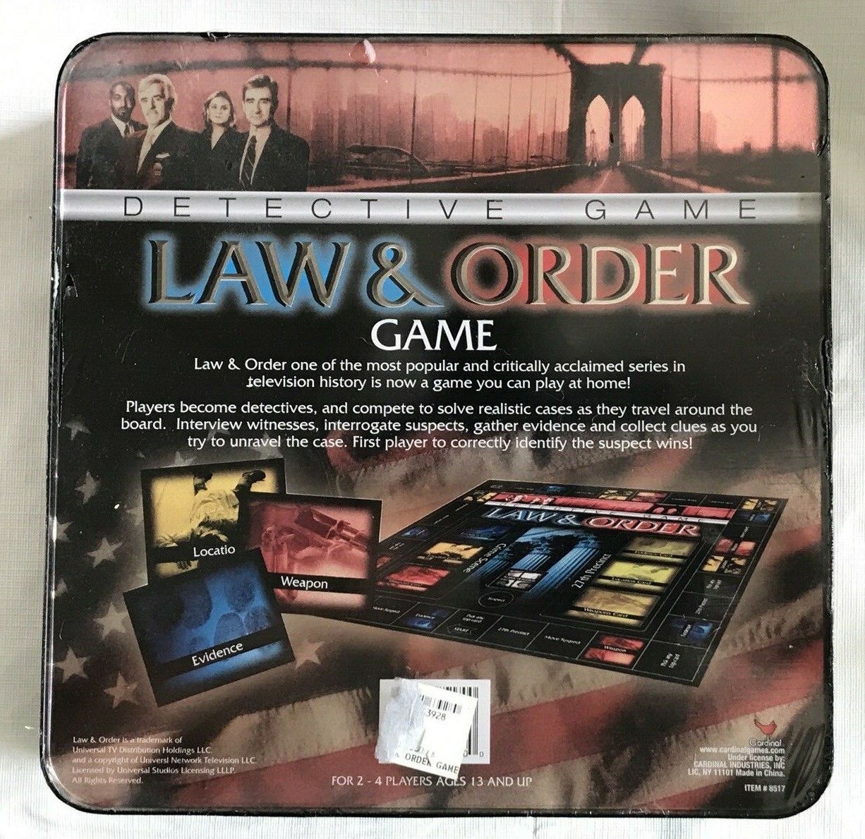 Law & Order Detective Game In Tin 2-4 Players Ages 13+ NEW