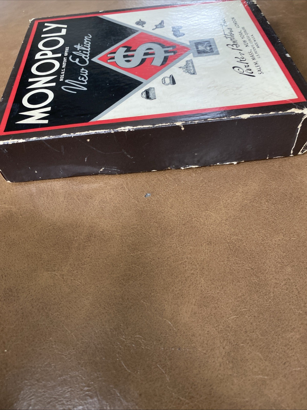 Rare Antique 1936 Edition Monopoly Game Small Black Box No Gameboard