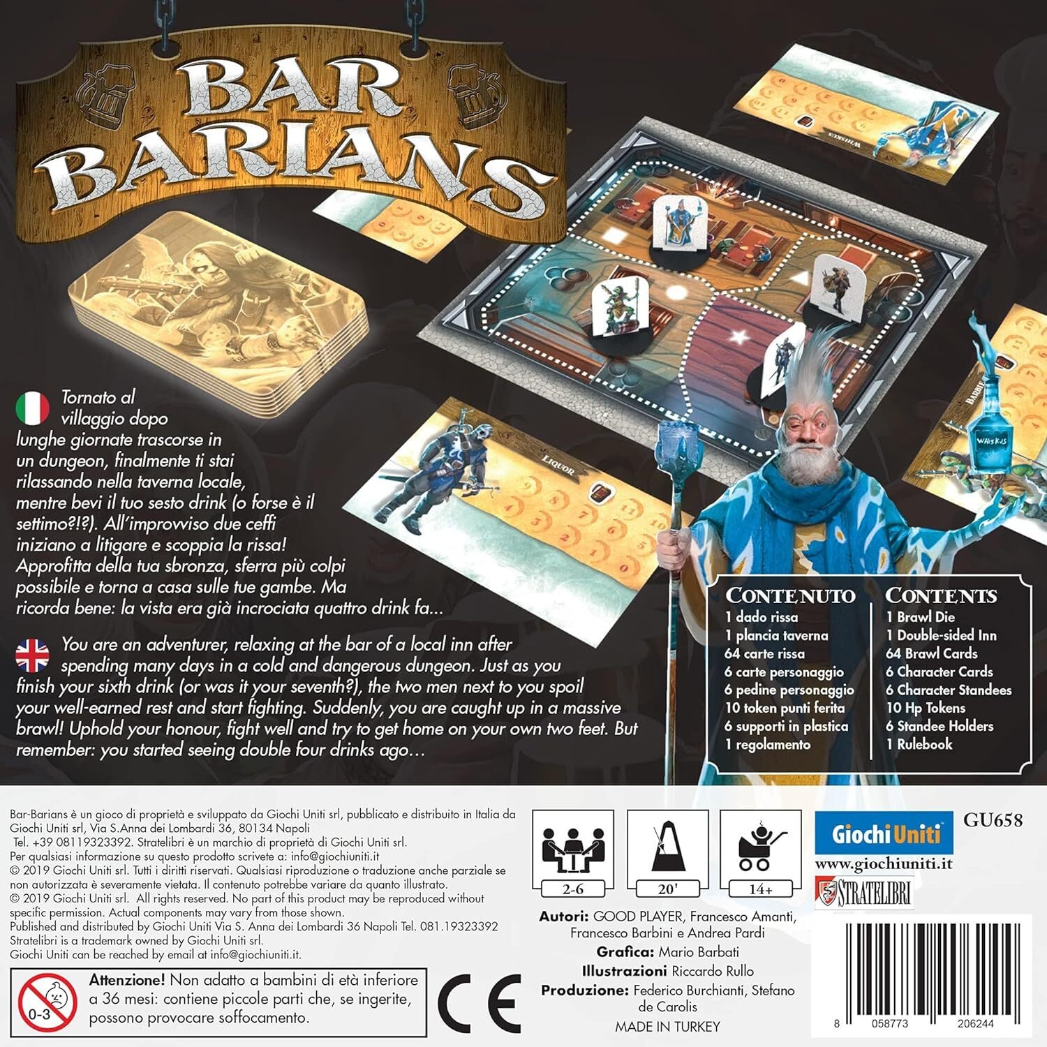 Bar Barians Board Game – Giochi Uniti – New / Sealed – 3-5 player, 14+ years