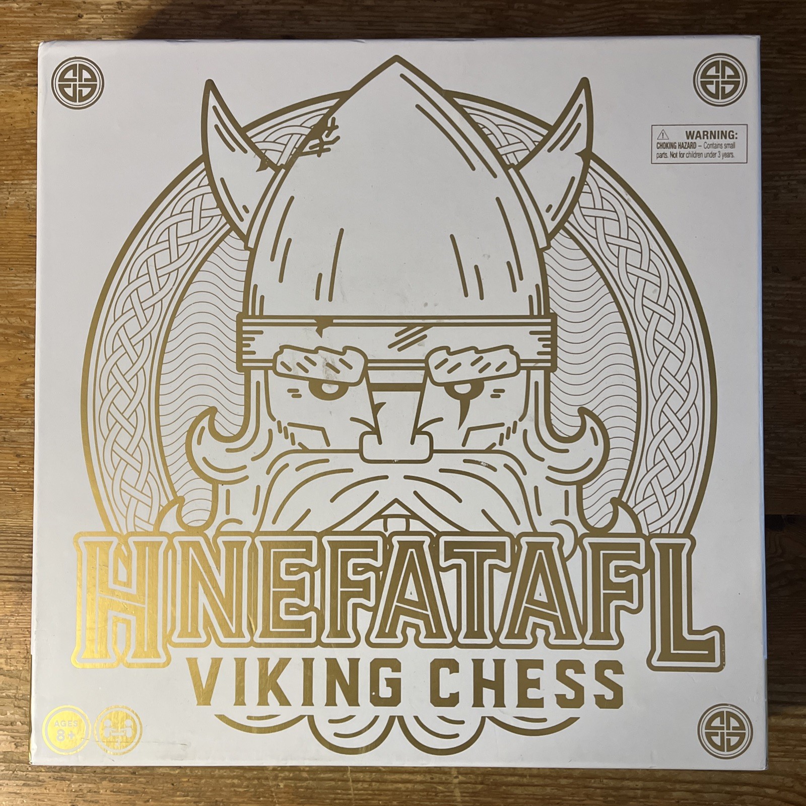 HNEFATAFL Viking Chess Game Wooden Board Marbles Brain Workshop