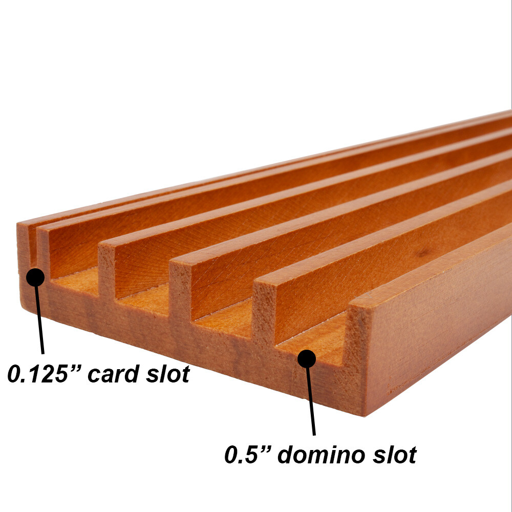 Wooden Domino Racks. Mexican Train Dominoes Game Trays/Card Holders (Set of 4)