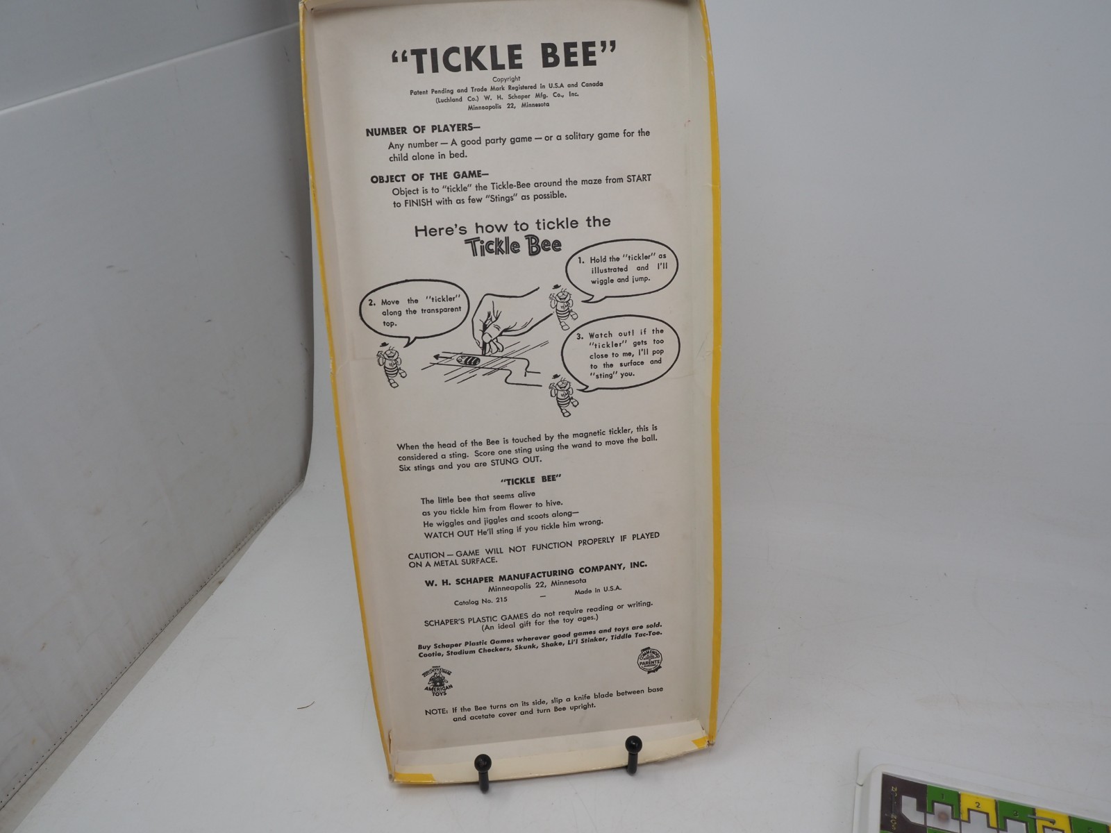 Vintage 1956 Tickle Bee Game Magnetic Maze by Schaper Toys – Complete