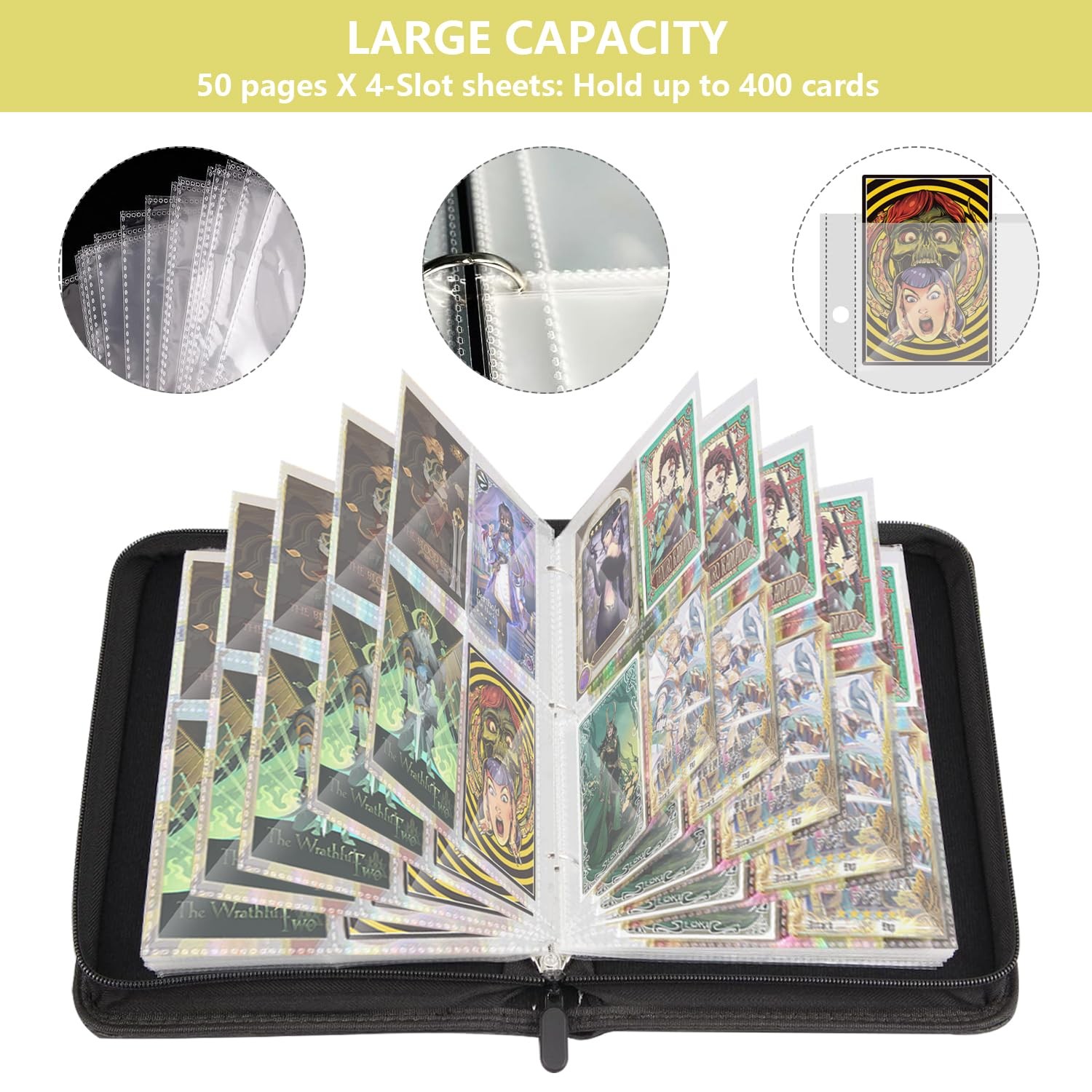 400 Card Binder Pockets, Trading Albums with 50 Football Card, Red