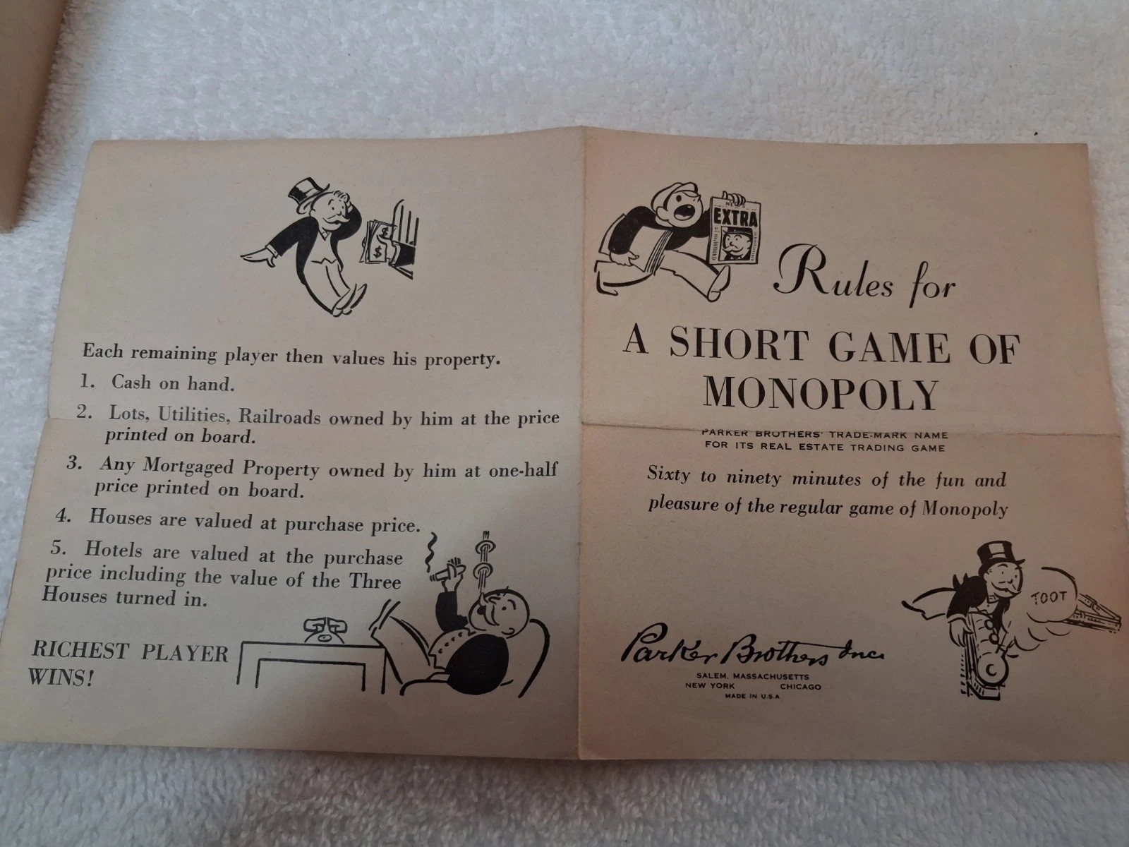 Monopoly Popular Version Box Set Parker Brothers 1950’s Red Box- INCOMPLETE
