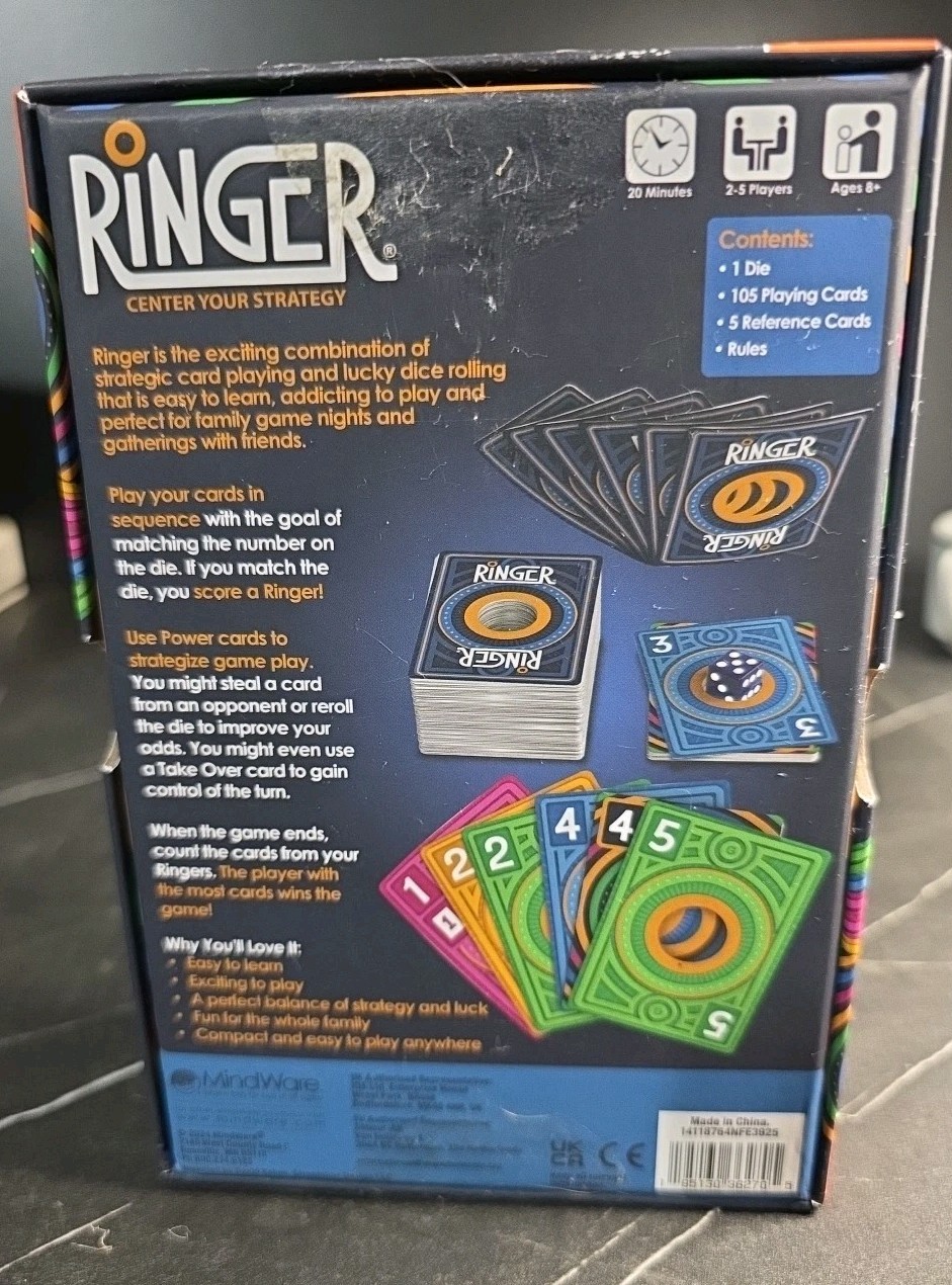 Ringer Family Card Game – Portable Card Game NIOB -MindWare 2024