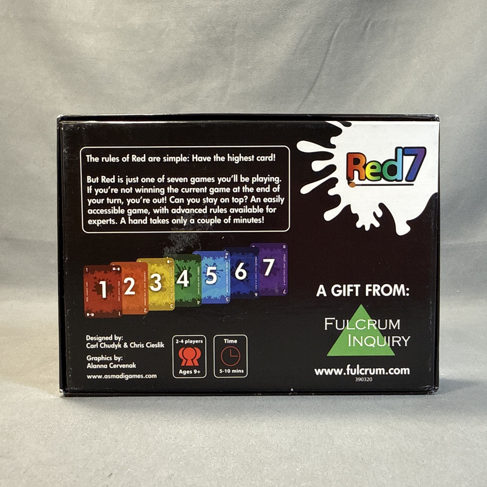 Red7 Strategy Card Game 2015, Asmadi Games, 2-4 9+ Out of Print – New Open Box
